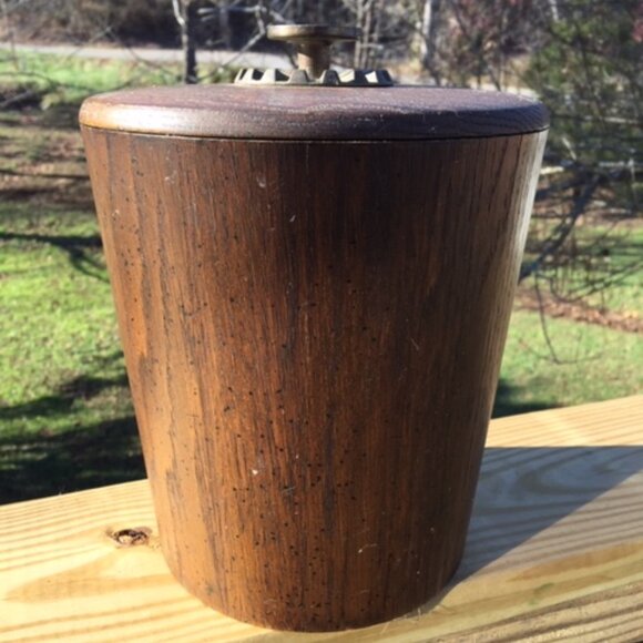 Solid Wood Ice Bucket 1.25 Quart - 40 oz | Final Touch® Vintage Vermillion Woodenware Ice Bucket